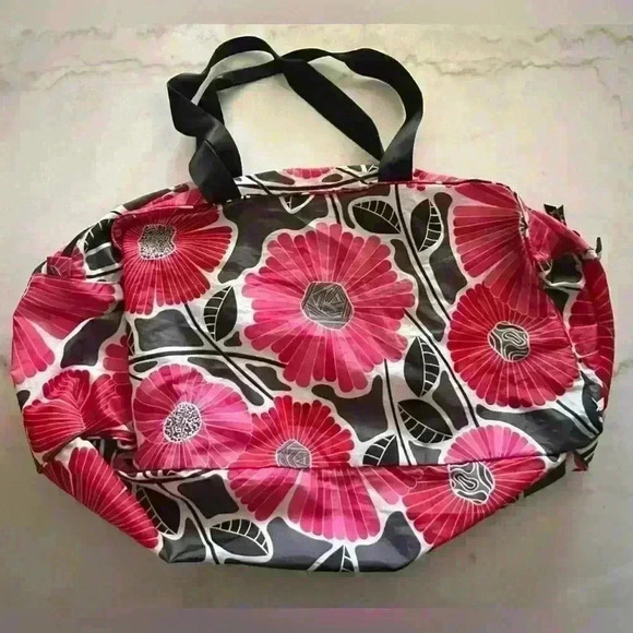Vera Bradley Cherry Blossoms COLLAPSIBLE DUFFEL Packable Overnight Travel - Picture 2 of 4